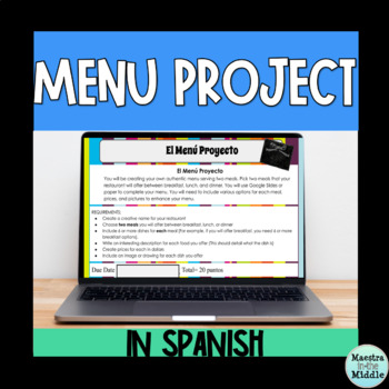 Preview of Spanish Menu Project