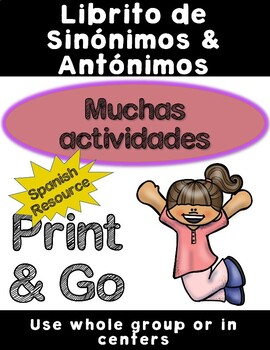 Sinonimos Y Antonimos Worksheet Teaching Resources | TPT
