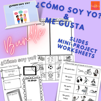 Preview of Spanish | Mini-Project Bundle | ¿Cómo soy? y me gusta | 1st - 6th
