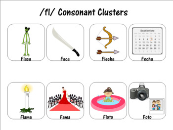 Spanish Minimal Pairs - Consonant Cluster Reduction - /r/ and /l/ blends