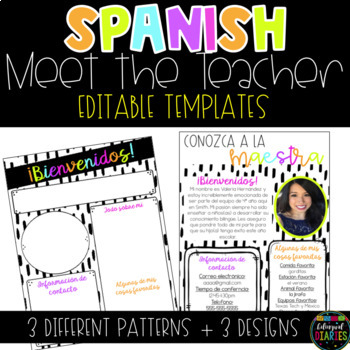 Preview of Spanish Modern Meet the Teacher Template - EDITABLE