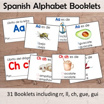 Preview of Spanish Montessori Alphabet Beginning Sounds Booklets - Libritos del Alfabeto