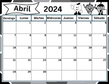 Spanish Monthly Calendar |2024-2025-2026 Spanish Monthly Calendar White