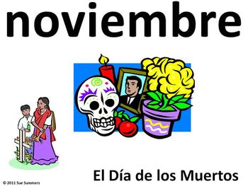 Spanish Months of the Year and Hispanic Festivals Signs - Spanish Calendar