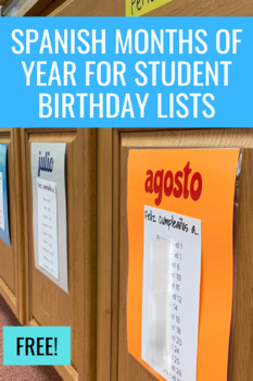 Preview of Spanish Months of Year for Student Birthday List (Meses, Cumpleaños)