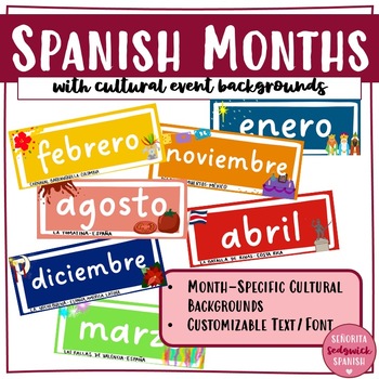 Spanish Months w/Cultural Backgrounds by Señorita Sedgwick Spanish