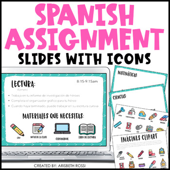 Preview of Spanish Morning Meeting | Classroom Slides | Assignment Instruction Slides