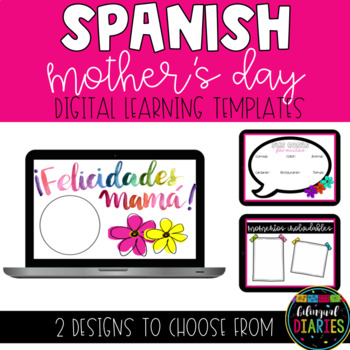 Preview of Spanish Mother's Day Digital Learning Google Slides Template