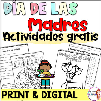 Preview of Spanish Mother's Day activities free - Actividades del Dia de las Madres gratis