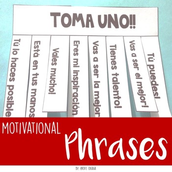Preview of Spanish Motivational phrases - Toma uno - Español