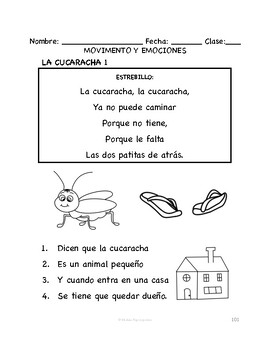 Spanish Movement & Mindfulness | SONG LYRICS & COLORING PAGES | Si eres ...