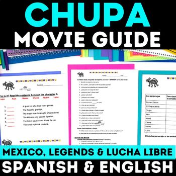Preview of Spanish Movie Guide CHUPA English & Spanish 5 de mayo cinco de mayo Sub Plans 