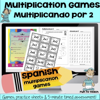 Preview of Spanish Multiplication Games - Multiplication Fact Fluency - Multiplicando por 2