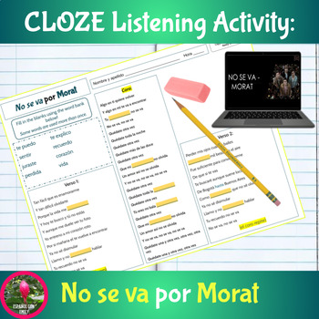 Preview of Spanish Music CLOZE Listening Activity No se va por Morat #música