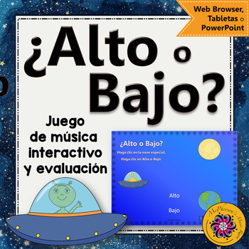 Spanish Music Game: High Low Interactive Music Game + Assessment {spaceship}
