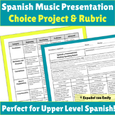 Spanish Music Presentation Choice Project & Rubric #musica