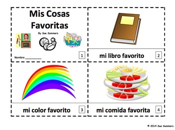 My Favorite Things Spanish Flip Book  Spanish language learning, Spanish  classroom activities, Spanish lessons for kids