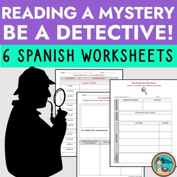 Preview of Detective Activities in Spanish for Reading a Mystery