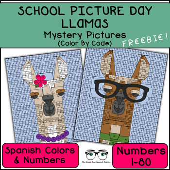 Spanish Mystery Pictures, Llama Mystery Pictures, School Picture Day Fun!