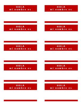 Preview of Spanish Name Tags