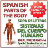 Spanish Names of Body Systems - Word Search