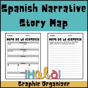Preview of Spanish Narrative Story Graphic Organizer, Hojas De Trabajo De Mapas De Historia