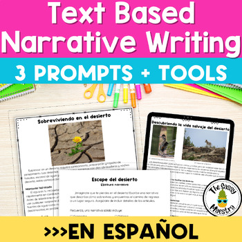 Preview of Spanish Narrative Writing Text Based Prompts Test Prep Performance Tasks