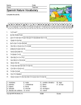 nature vocabulary worksheets teaching resources tpt