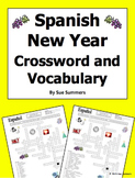 Spanish New Year Crossword Puzzle Worksheet and Vocabulary
