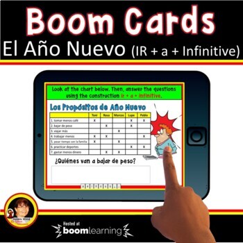 Preview of New Years Resolutions Spanish - El Año Nuevo BOOM CARDS