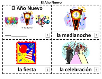 Preview of Spanish New Year Emergent Reader Booklets - El Año Nuevo