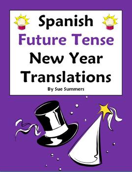 Preview of Spanish New Year Future Tense Sentences and Conjugations - Futuro