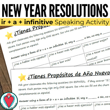 Preview of Spanish New Year Resolutions - Winter Break Spanish Speaking Activity Año Nuevo