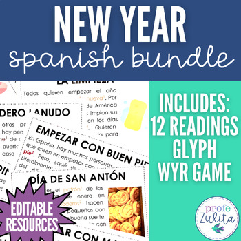 Preview of Spanish New Years Activity Bundle - Nochevieja & Año Nuevo Resources
