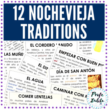 Preview of Spanish New Years Traditions Readings | El Año Nuevo La Nochevieja Gallery Walk