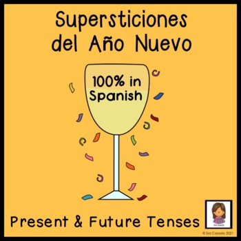 Preview of Spanish New Years Writing Activity | Present Tense Future Tense