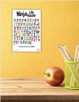 Preview of Spanish Ninja Life Hacks Poster pdf (8"x10")