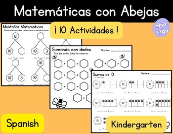 Preview of Spanish No Prep Kindergarten Spring Math Activities