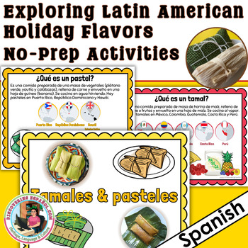 Preview of Spanish: Exploring Latin American Holiday Flavors No-Prep Activities