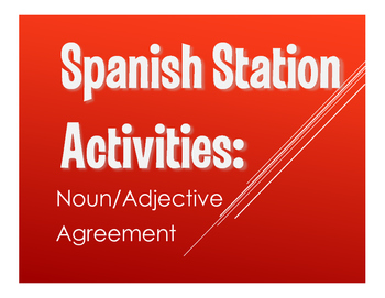 Preview of Spanish Noun Adjective Agreement Stations