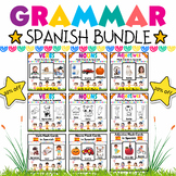 Spanish Noun Verb Adjective Coloring Pages & Flashcards BU