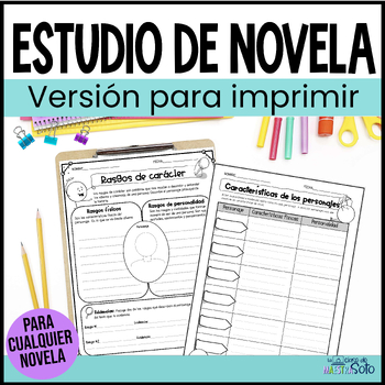 Preview of Novel Study in Spanish | Estudio de una novela - Elementos de una novela