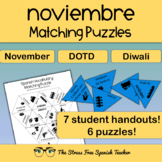 Spanish Vocabulary Puzzles for November Day of the Dead an