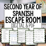Spanish Novice Escape Room Back to School Second Year