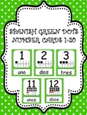 Spanish Number Cards1-20  Polka Dots