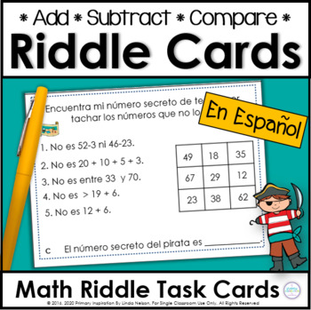 Preview of ESL ELL Spanish Immersion Math Enrichment Riddle Activities - Two Digit Numbers