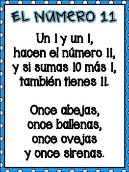 Spanish Number Poems (11-100) by Learning Bilingually | TpT