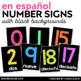 Spanish Number Posters with Black Background