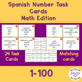 Spanish Number Task Cards 1-100 | High School Activity | L