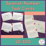 Spanish Number Task Cards 20-100 | High School Activity | 